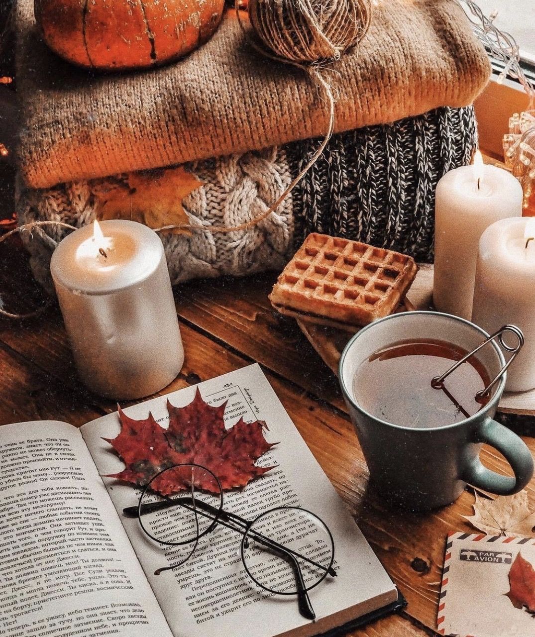 1075x1280 Autumn Coffee Shop Wallpaper