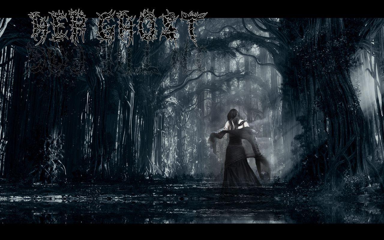 1280x800 Dark Forest Picture with Girl