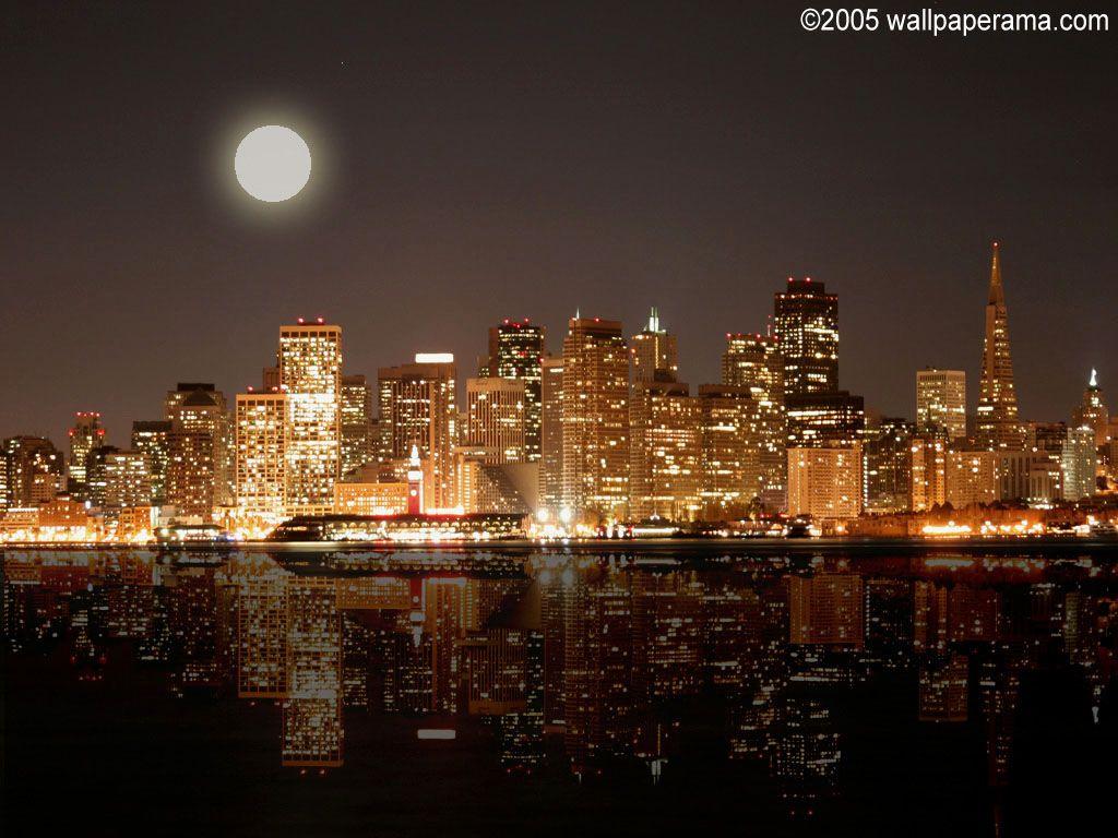 1024x768 City Lights at Night Wallpaper