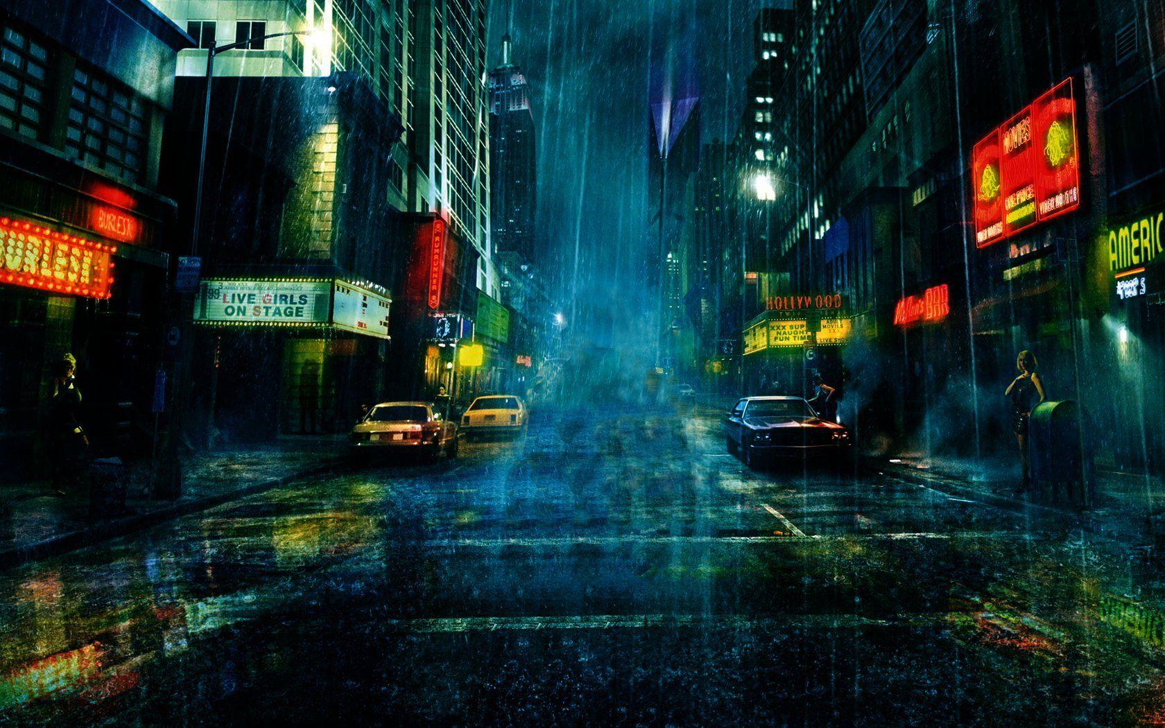 Rainy City At Night Wallpapers - Top Free Rainy City At Night