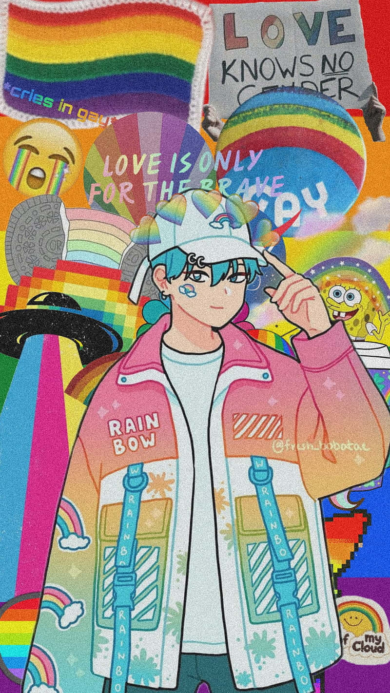800x1422 Download Cute LGBT Gay Digital Illustration Wallpaper