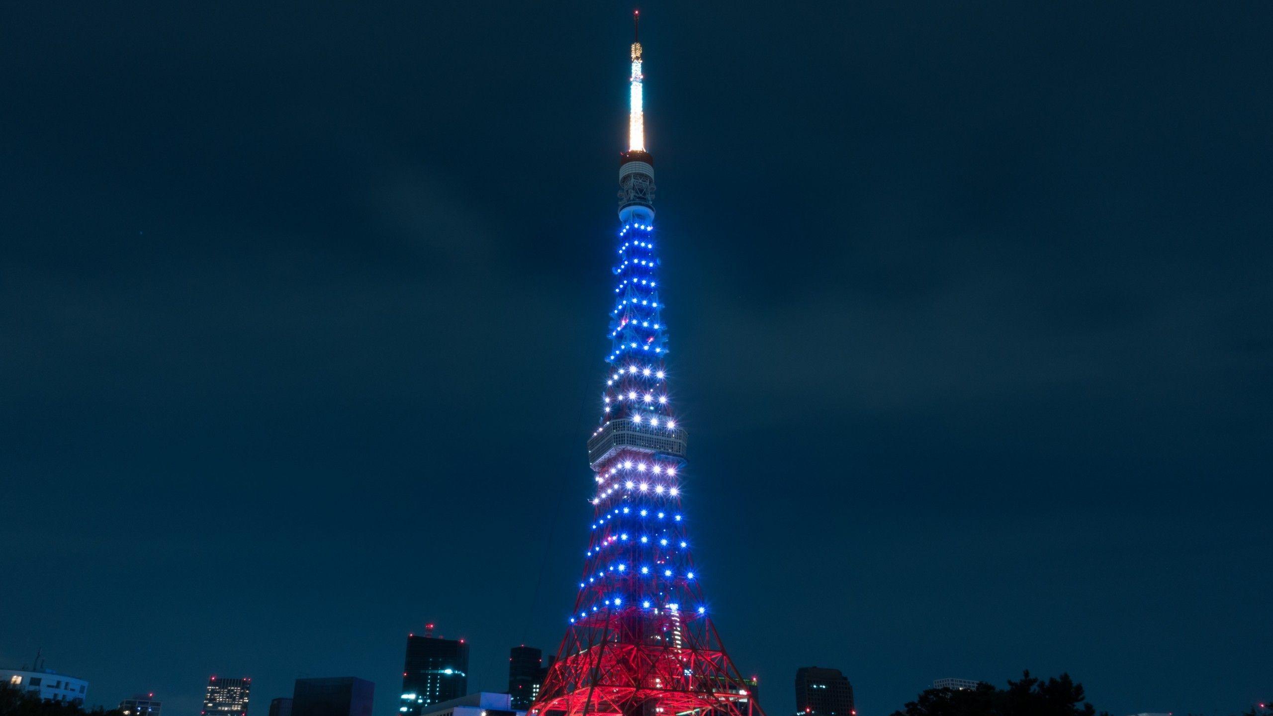 2560x1440 Download 2560x1440 Japan, Tokyo Tower, Lights, Night