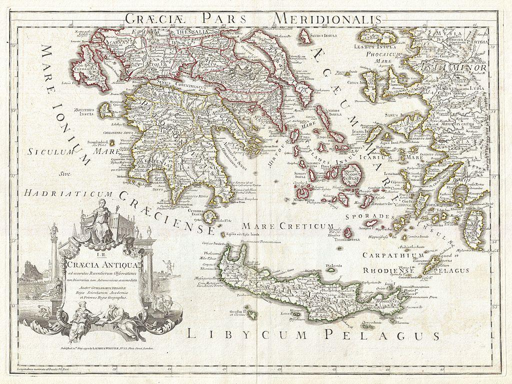 1024x768 Delisle Map of Southern Ancient Greece, Greeks