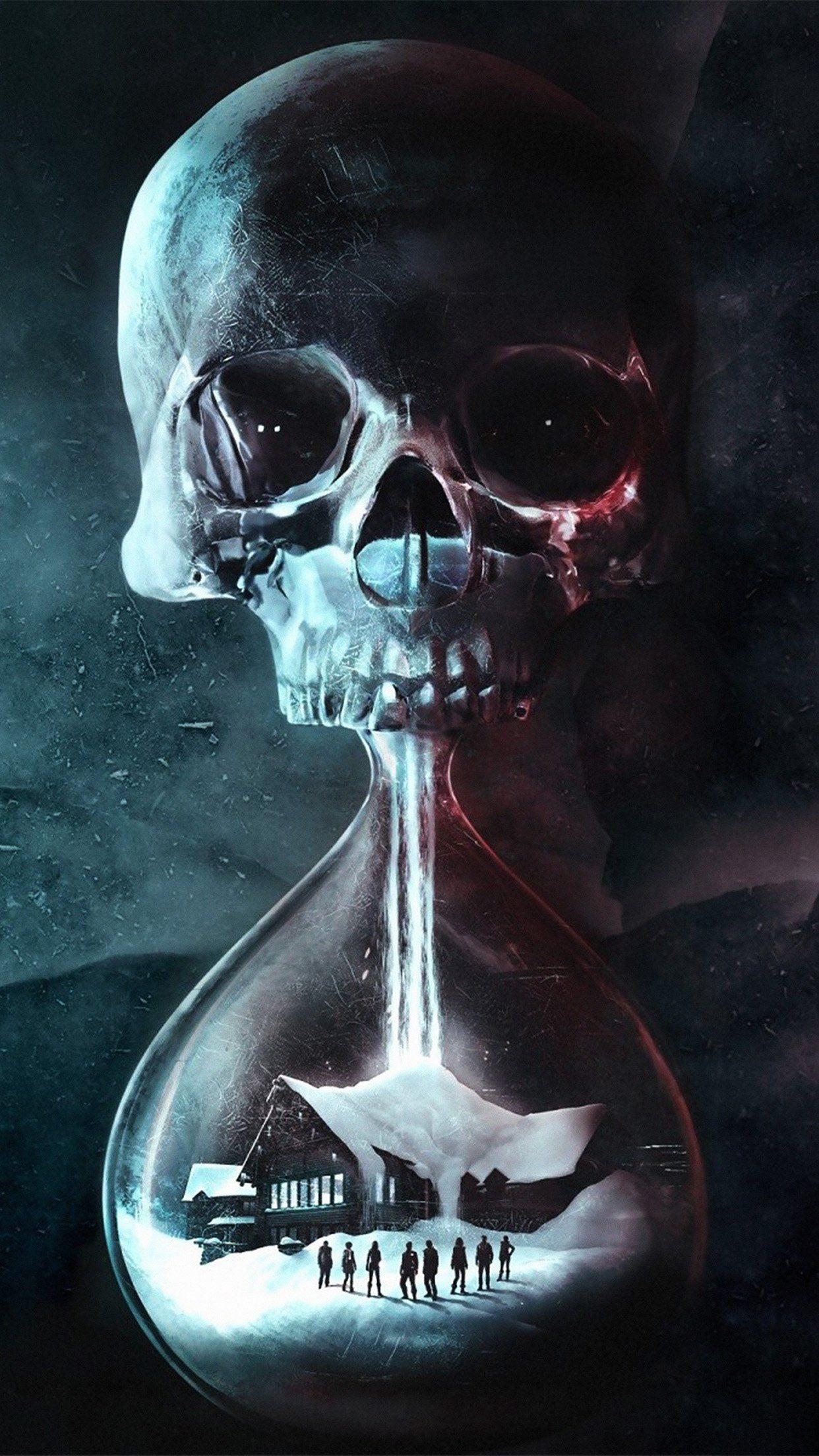 1242x2208 Skull Dark Dead Art Illustration Time