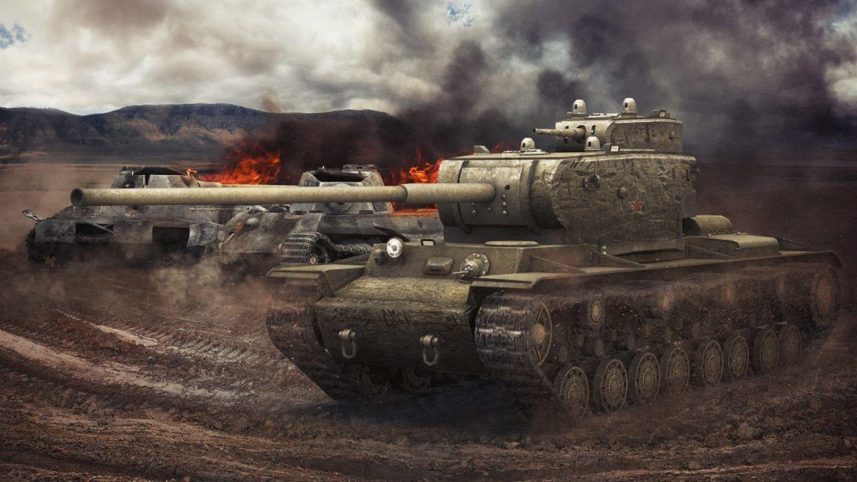 1244x700 World Of Tanks Xe tăng KB 4 Trò chơi Hình nền quân sự 3D