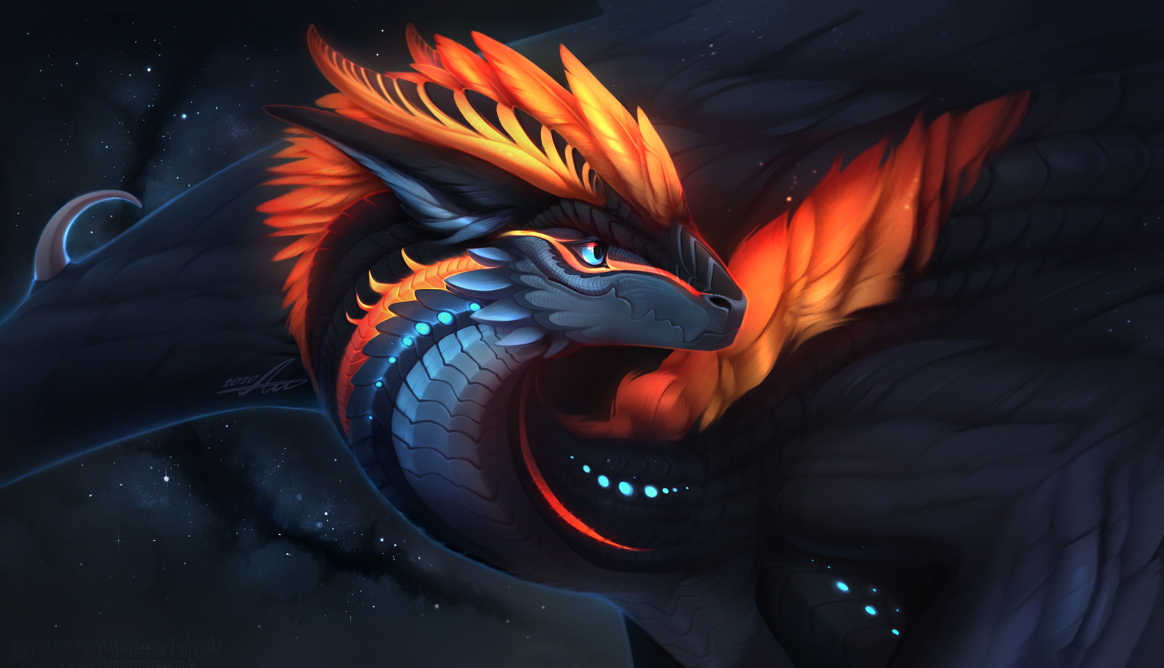 4000x2298 Dragon Art Red 4k Wallpaper, HD Artist