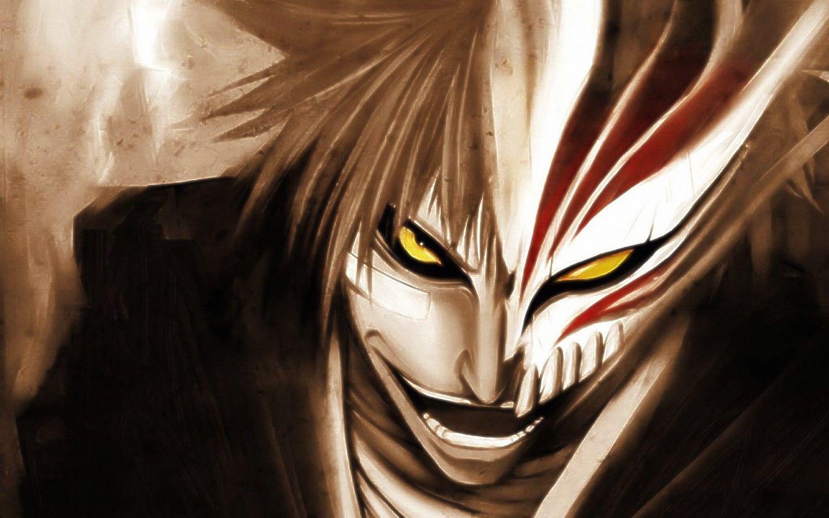 1680x1050 Bleach Ichigo Kurosaki with hollow mask digital wallpaper, Bleach, Kurosaki Ichigo, Hollow HD wallpaper