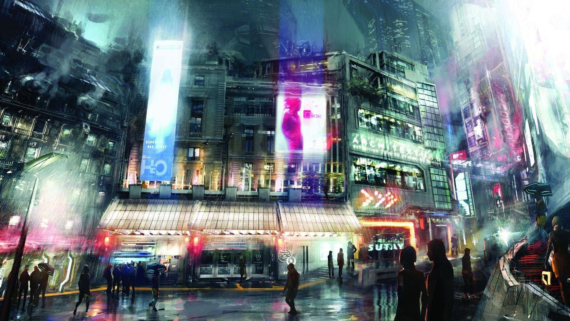 1920x1080 Futuristic Anime Wallpaper