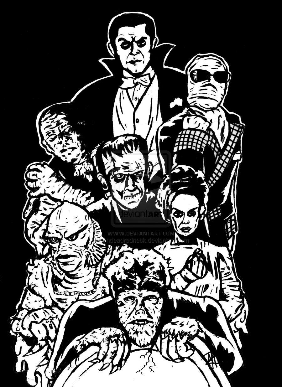 900x1236 Classic Monsters Wallpaper