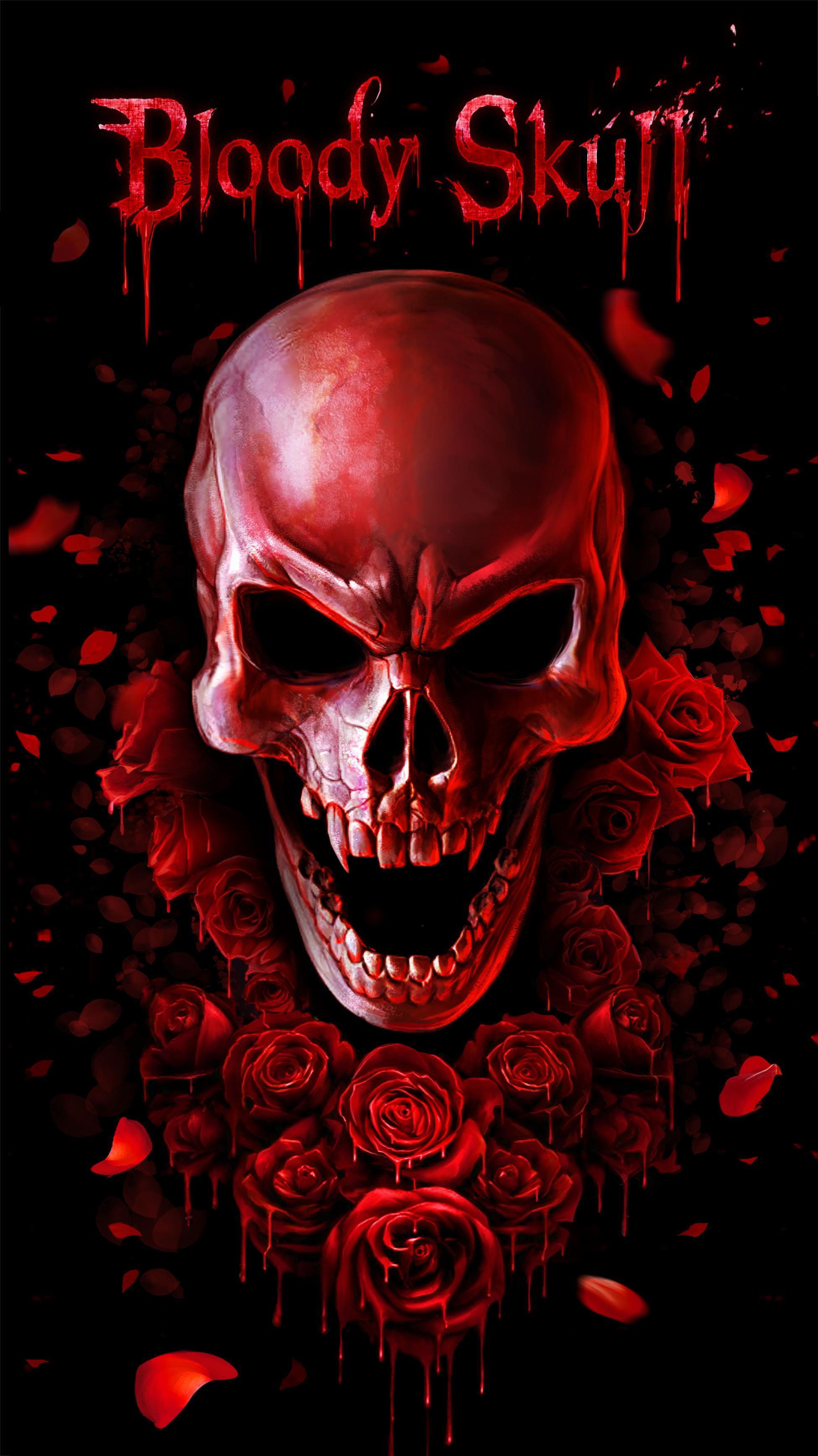 1950x3467 Red Blood Skull Live Wallpaper for Android