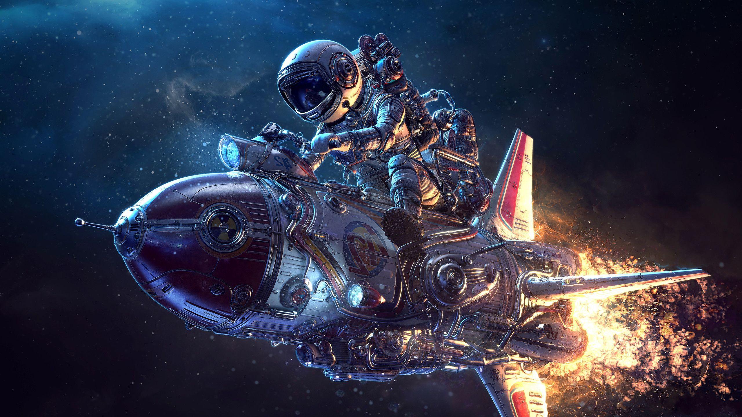 2560x1440 HD Astronaut Wallpaper