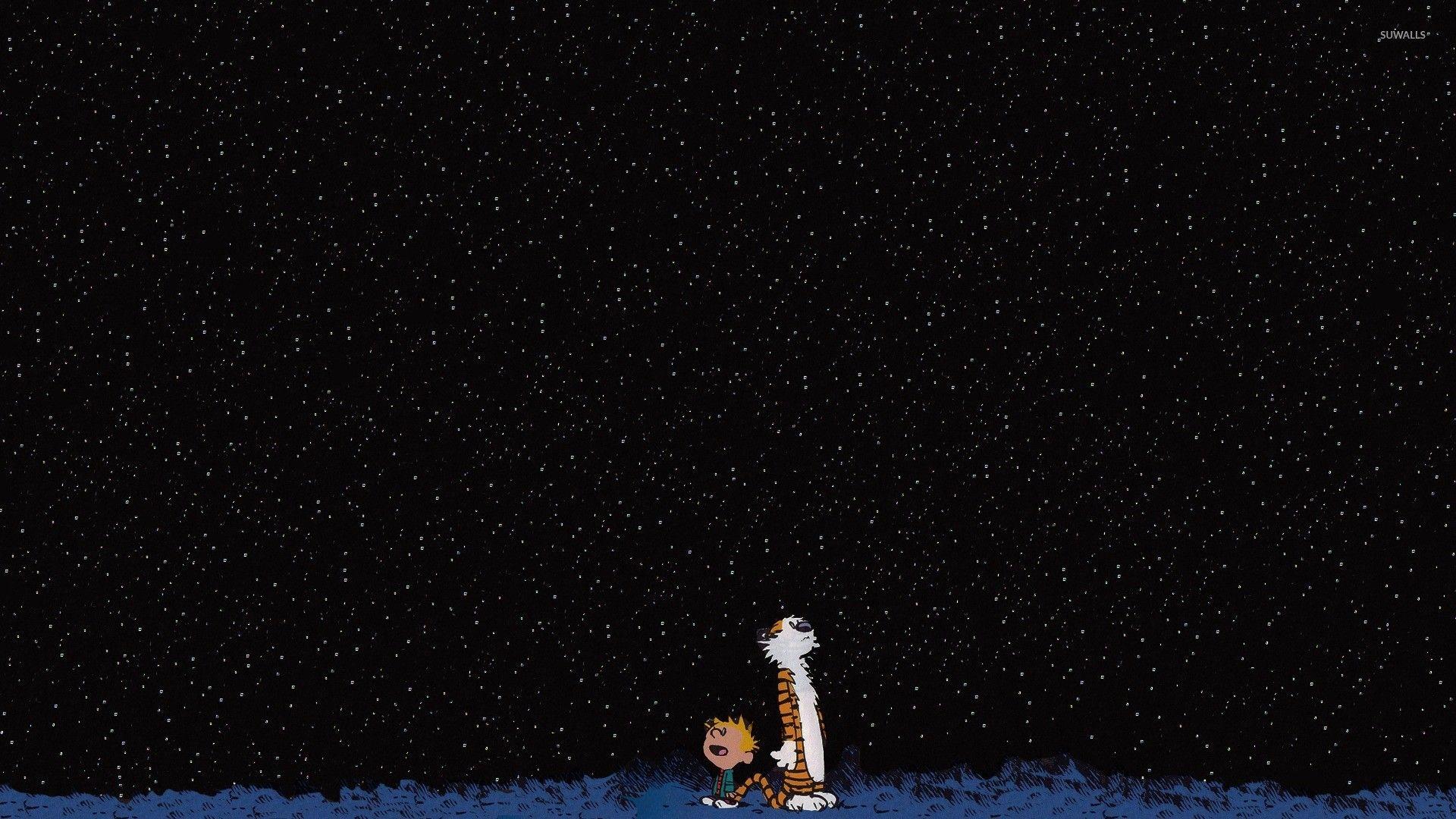 1920x1080 Calvin and Hobbes Stars Wallpaper