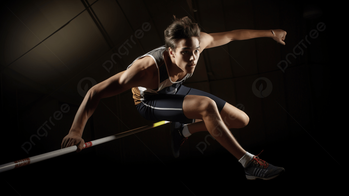 1200x673 Athlete In The High Jump At Night