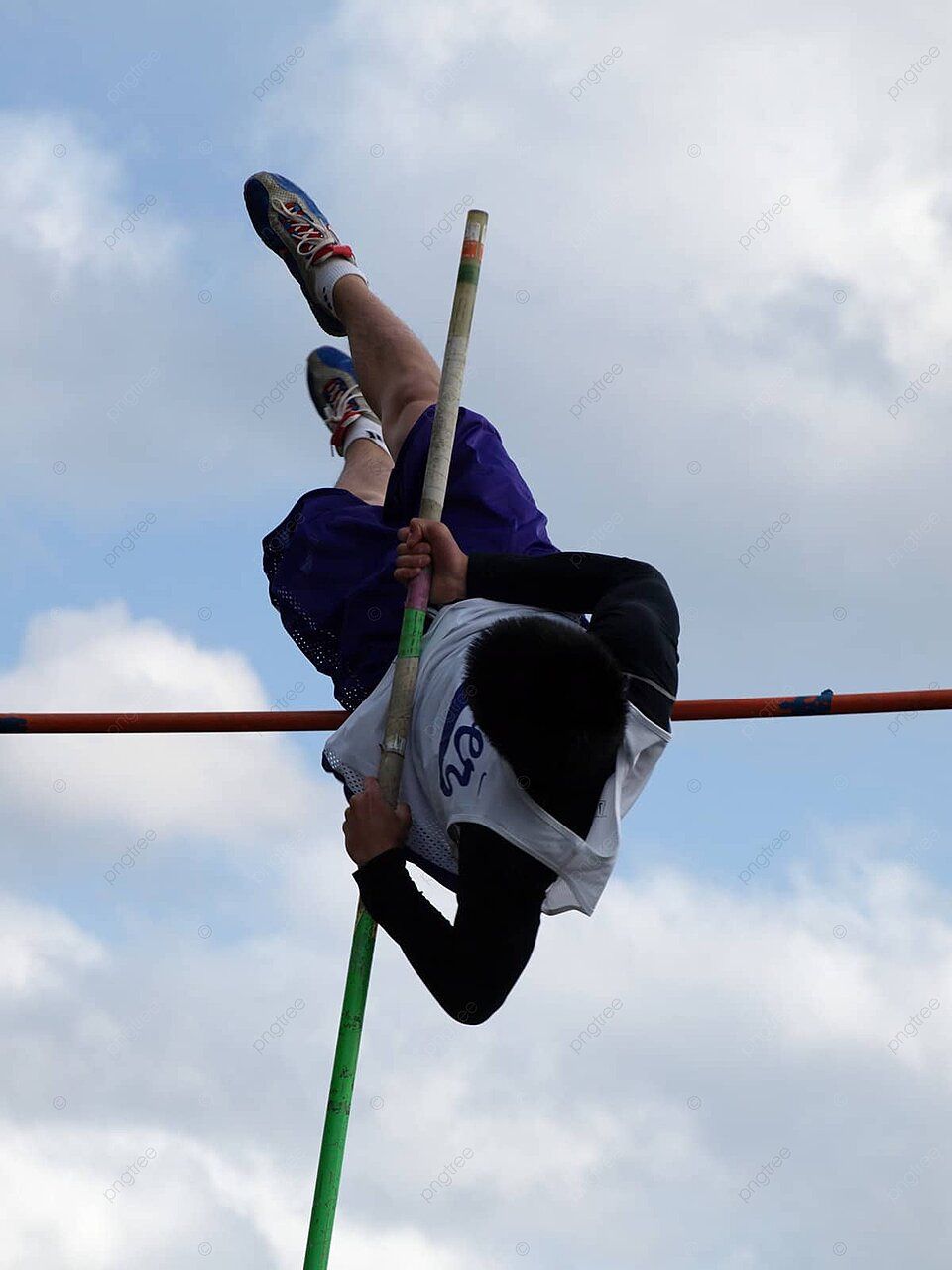 960x1280 Pole Vaulter Competition Grass Pole