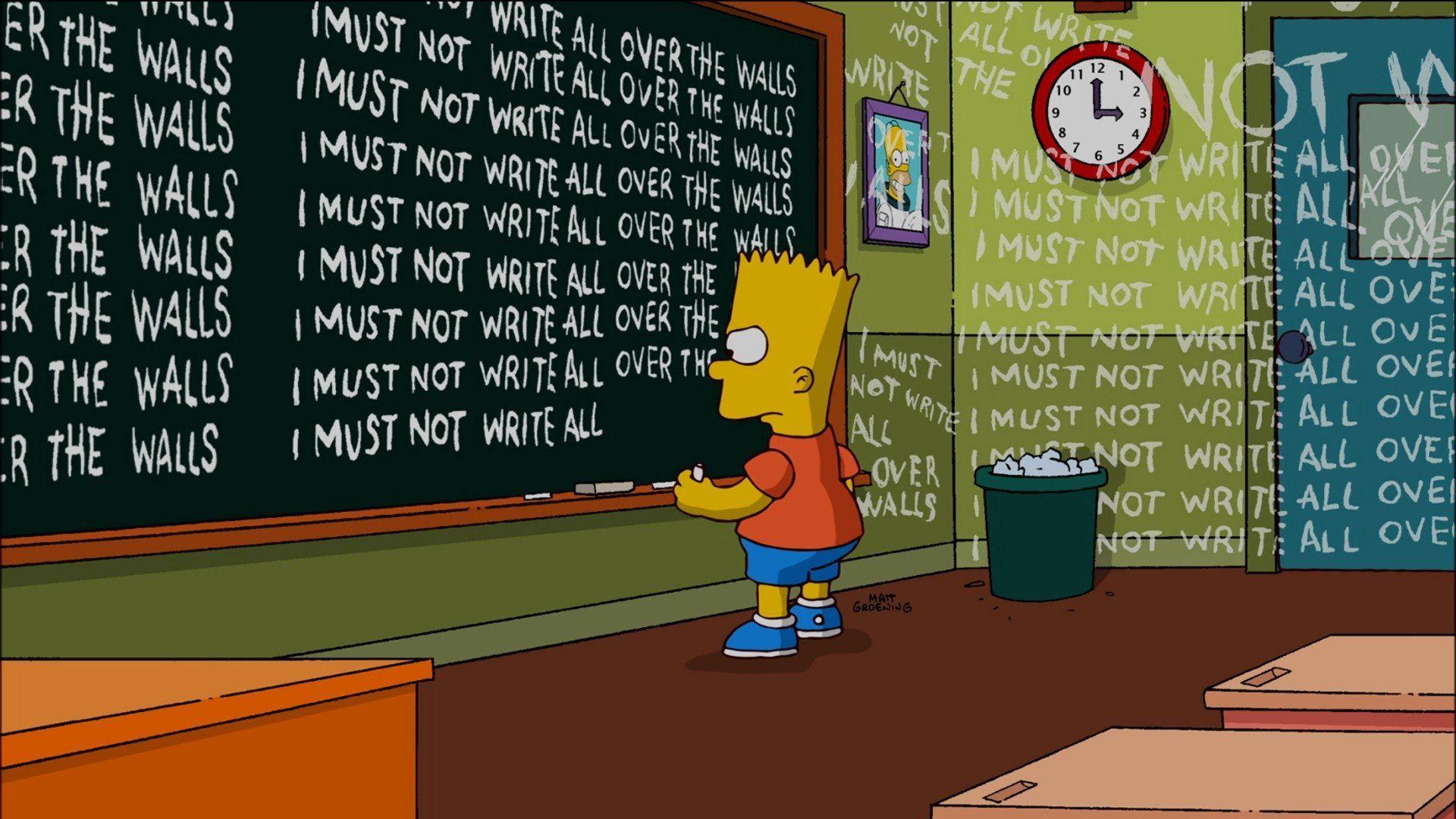 1920x1080 Hình nền Bart Simpson chán nản