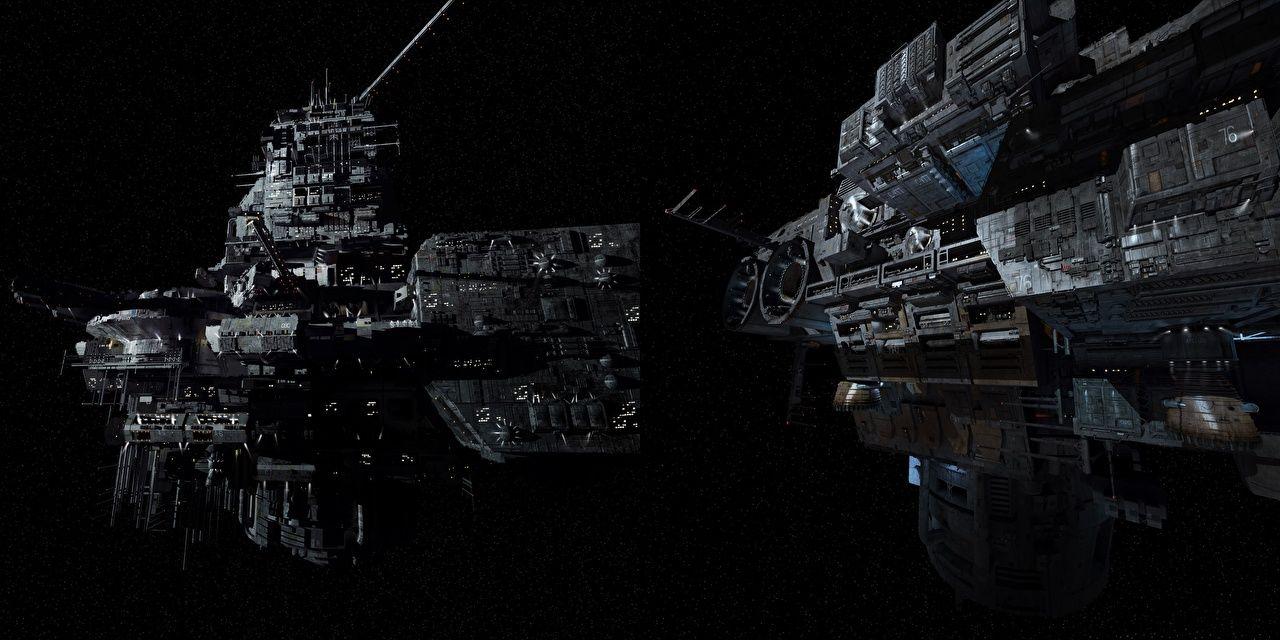 1280x640 Desktop Wallpaper Alien: Covenant Starship Space Fantasy ship