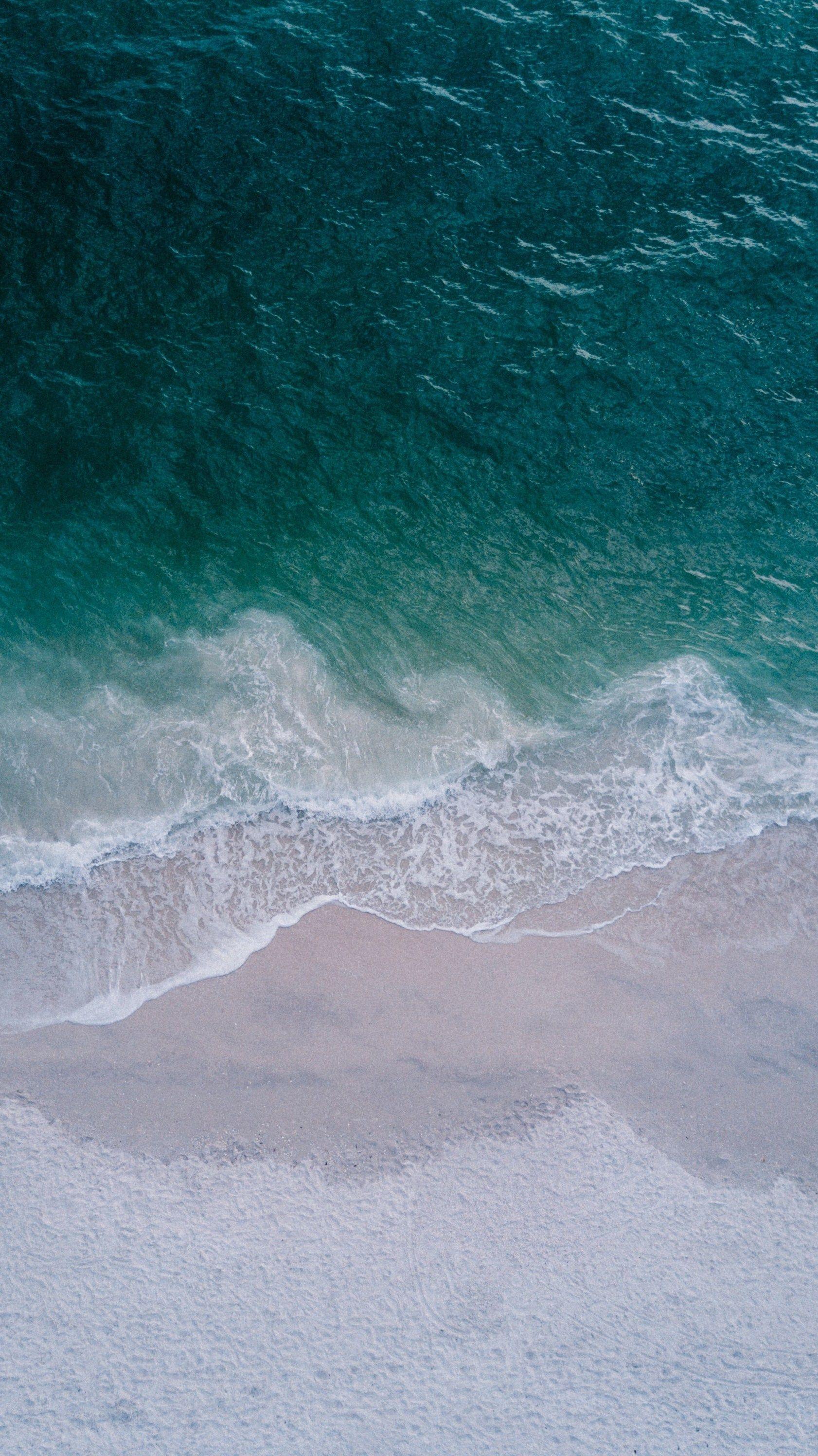 1682x2992 Aerial View Ocean Water Beach Android Wallpaper Xs
