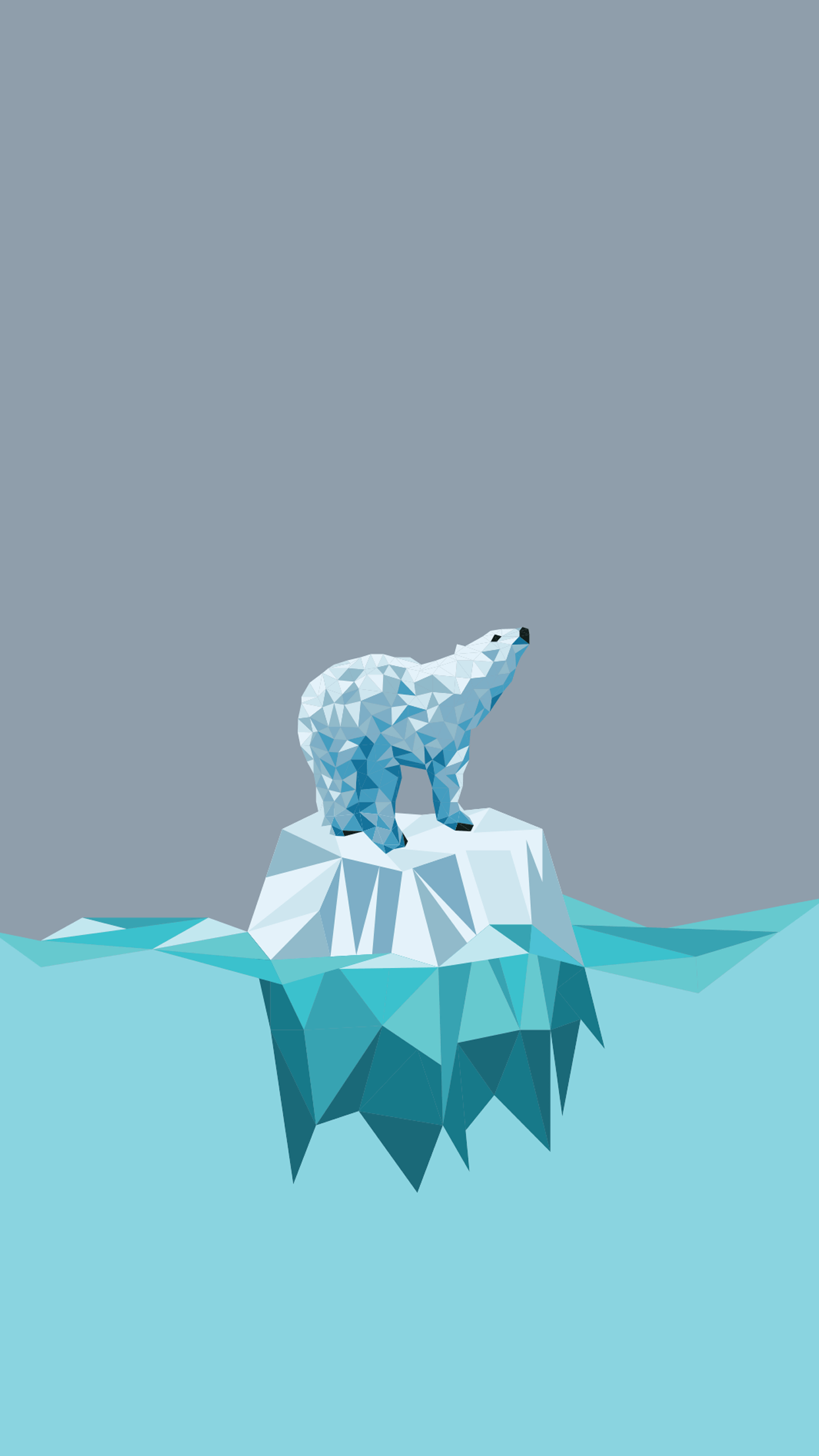 [OC] Made an iPhone wallpaper of our favorite polar bear. How'd I
