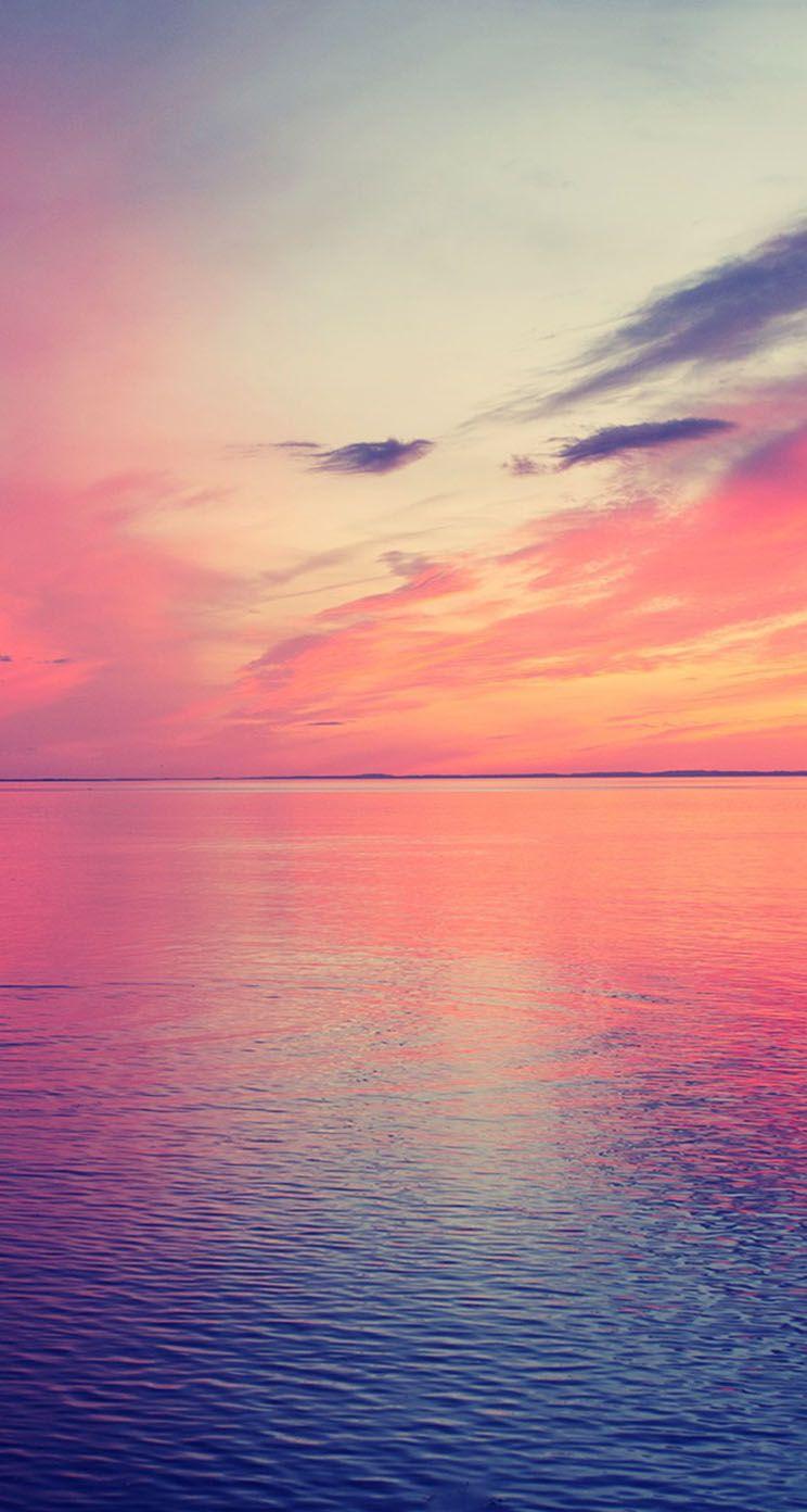 Hình nền iPhone 744x1392 Beautiful Sea Horizon Sunset - Beautiful Sunset