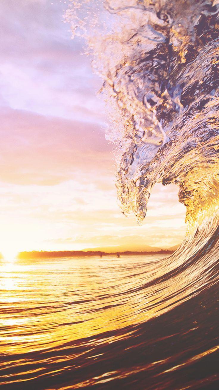 736x1309 ocean wave sunset