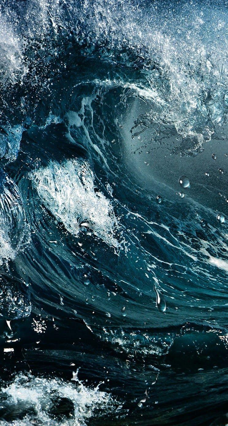 744x1392 Ocean wave iPhone wallpaper background. H20 my element