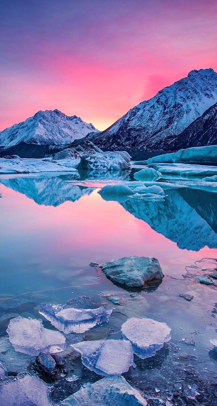 744x1392 The iPhone Wallpaper Tasman Glacier Lake
