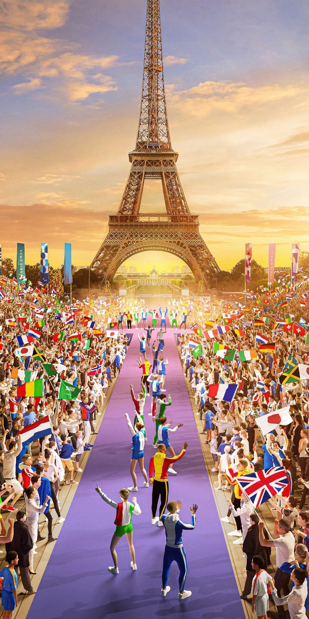 1080x2160 Paris Wallpaper 4K, Summer Olympics