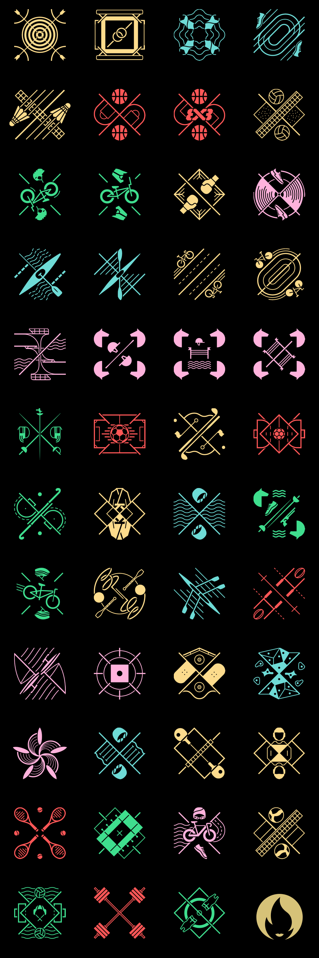 1081x3243 Paris 2024 Olympics Pictograms