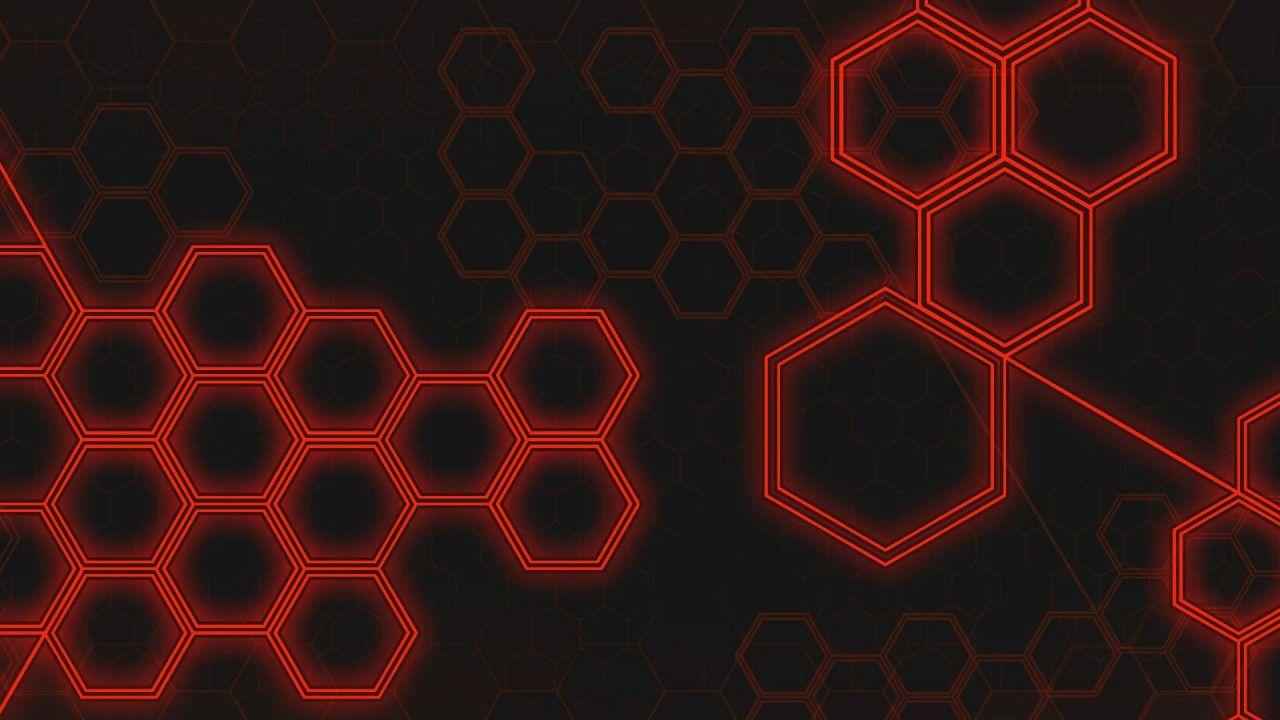 1280x720 Red hexagons