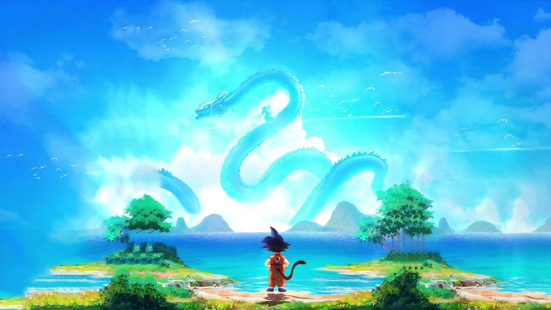 1920x1080 Kid Goku And Shenron Dragon Ball Live Wallpaper