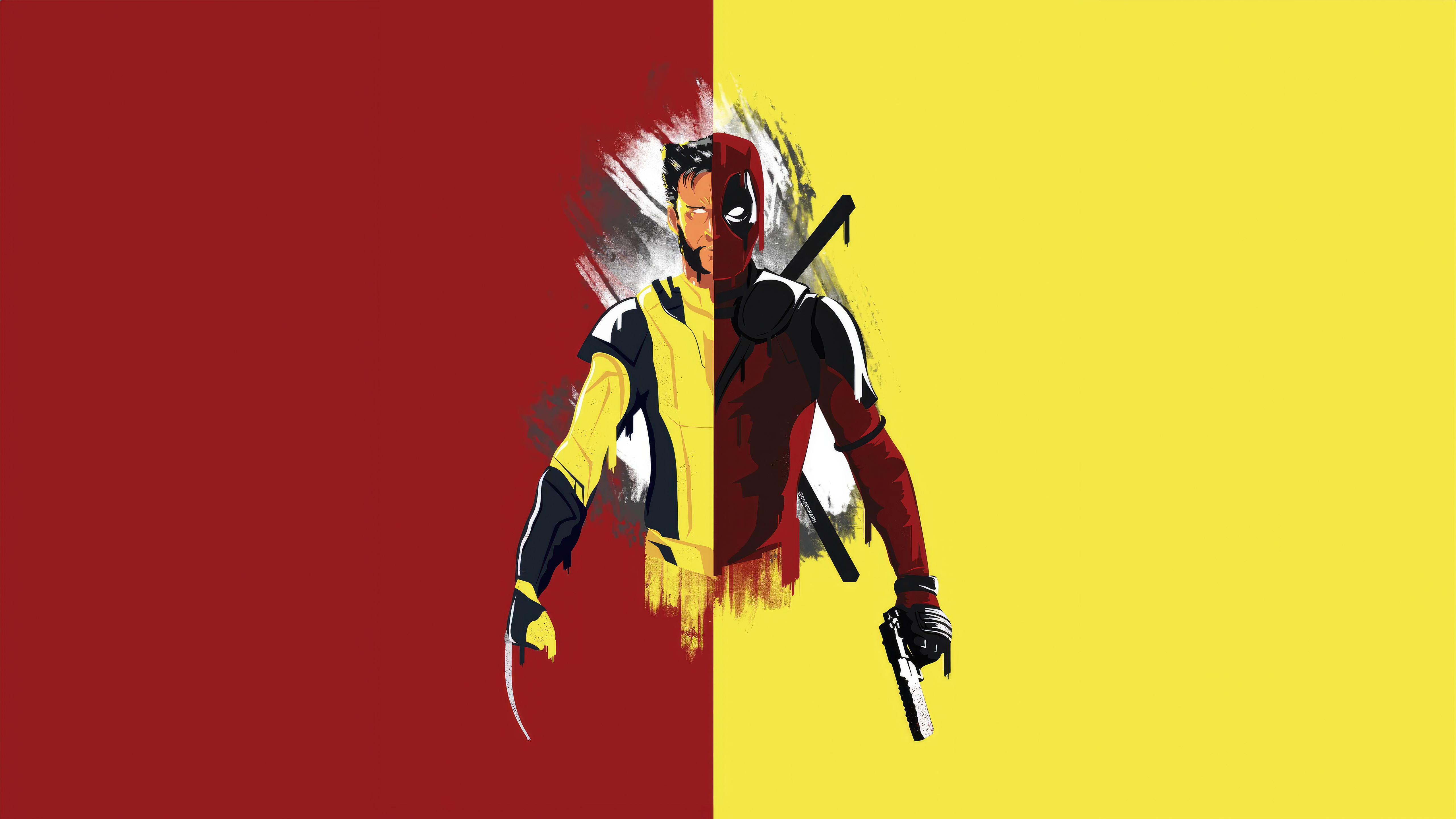 5120x2880 Deadpool x Wolverine Minimal Wallpaper, HD Minimalist 4K Wallpaper, Image and Background