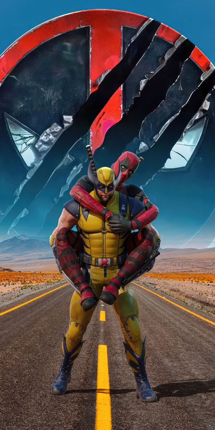 736x1472 Deadpool, duo movie, heroes, 2023