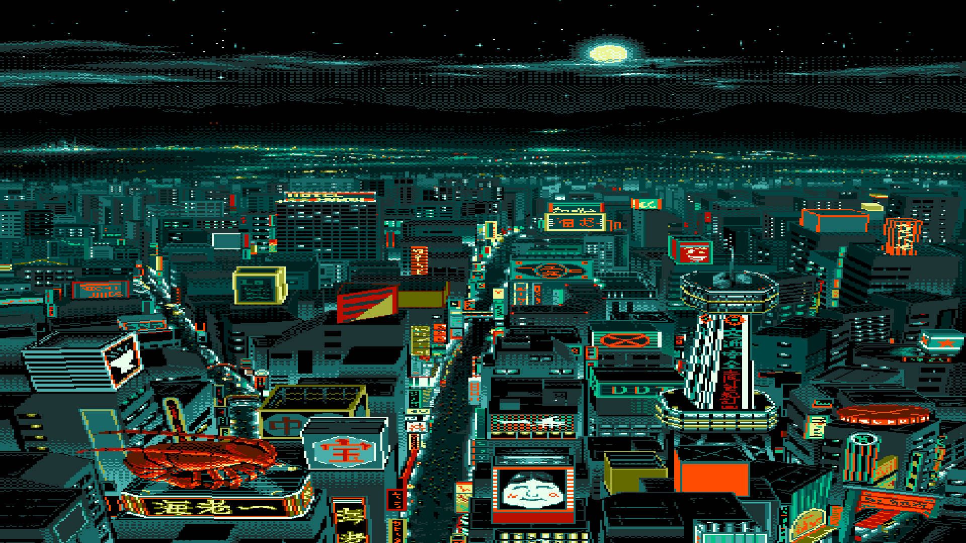 1920x1080 Download free City Lights Pixel Art