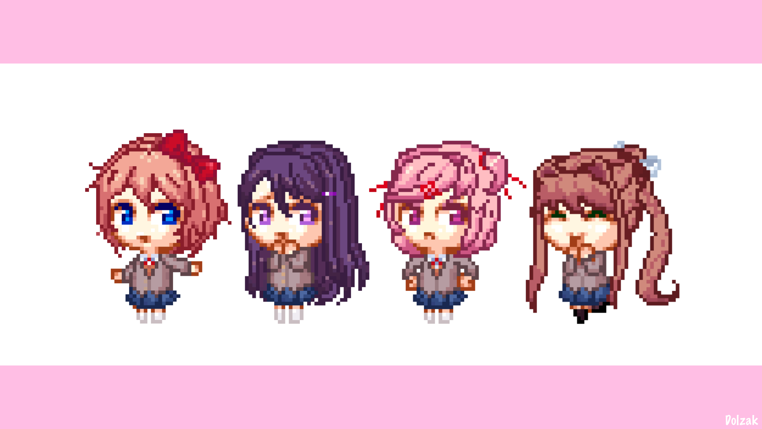 2560x1440 I made a light DDLC pixel art Wallpaper