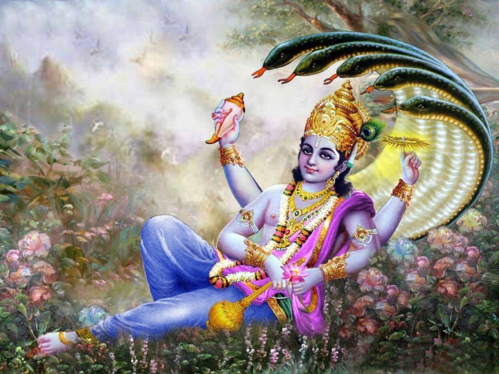 1024x768 Lord Vishnu Wallpaper