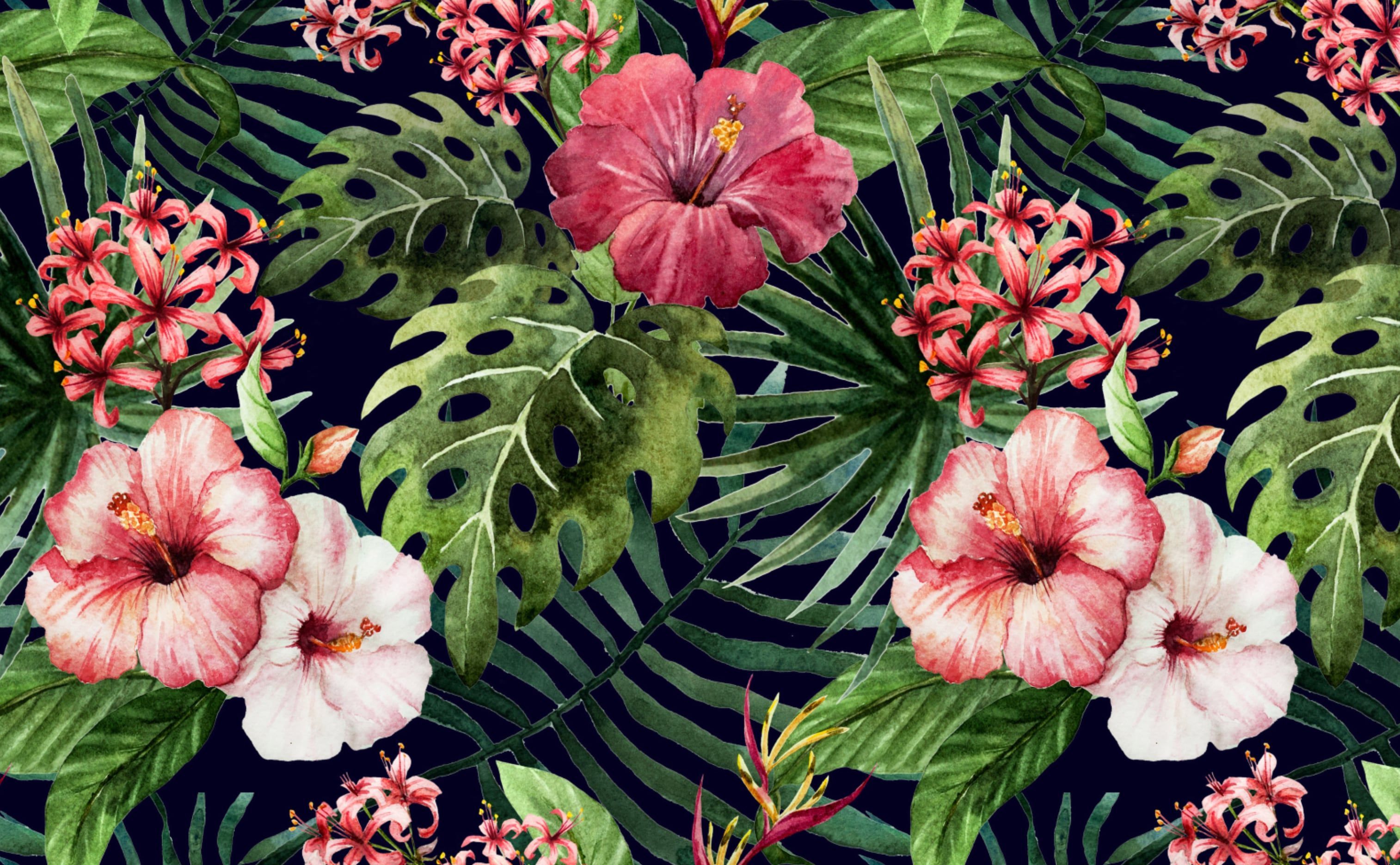 3028x1872 Hibiscus & Philodendron Wallpaper