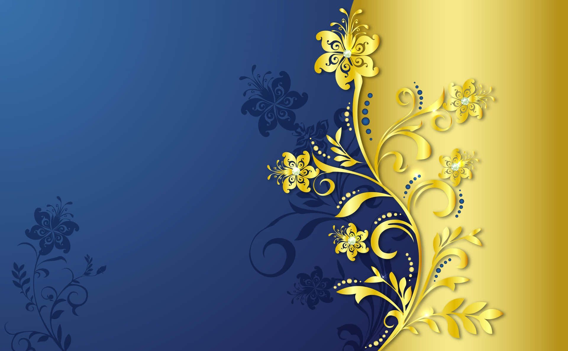 1920x1187 Blue And Gold Background
