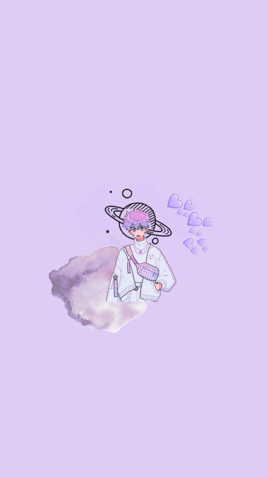 1080x1920 Aesthetic purple anime wallpaper phone