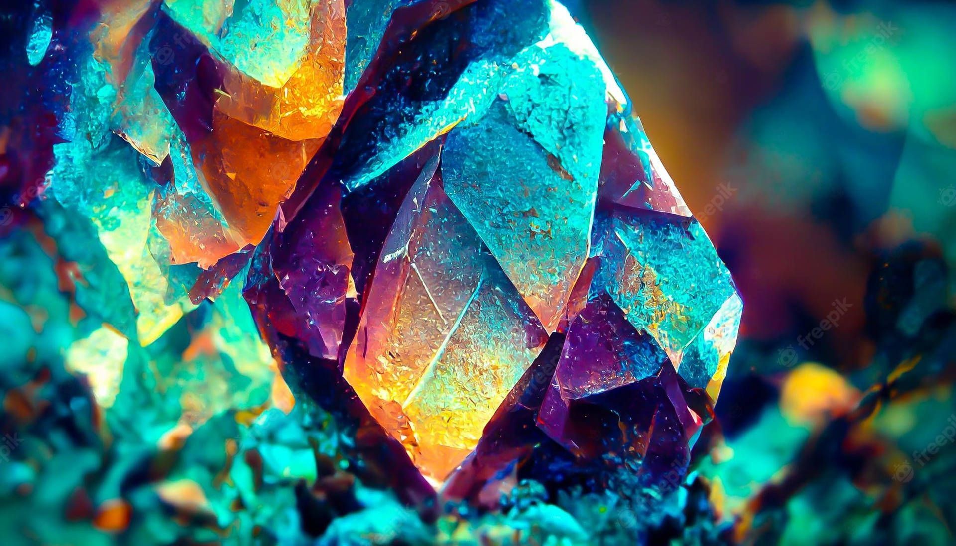 1920x1097 Download Realistic 3D Blue Precious Gemstones Wallpaper
