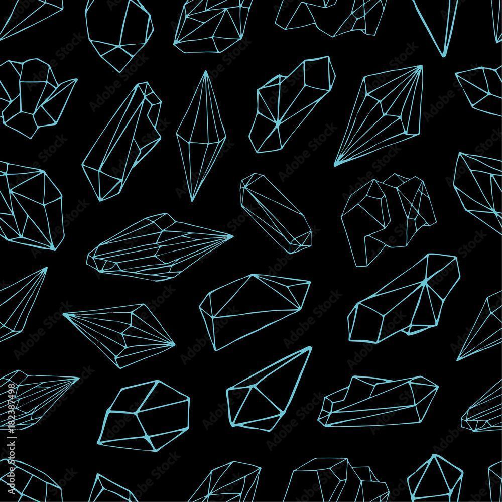 1000x1000 Seamless pattern with gemstones