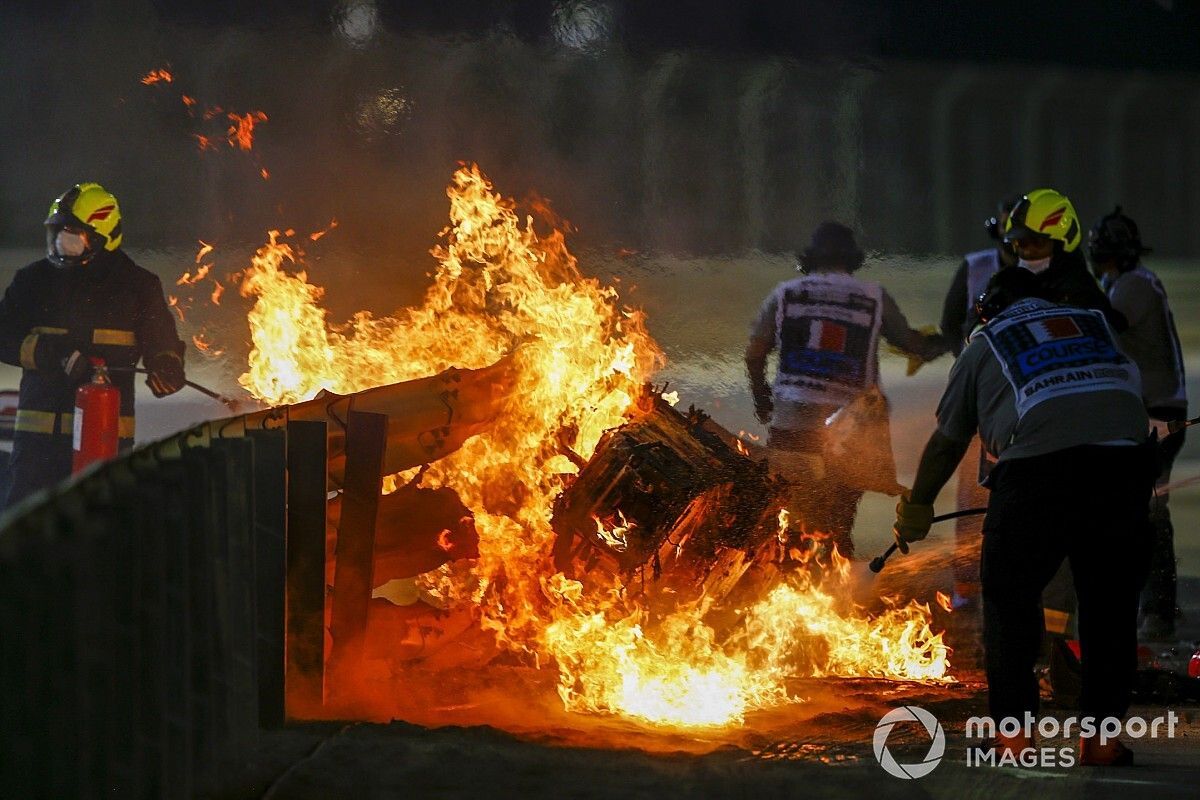 1200x800 Haas Bahrain fireball crash