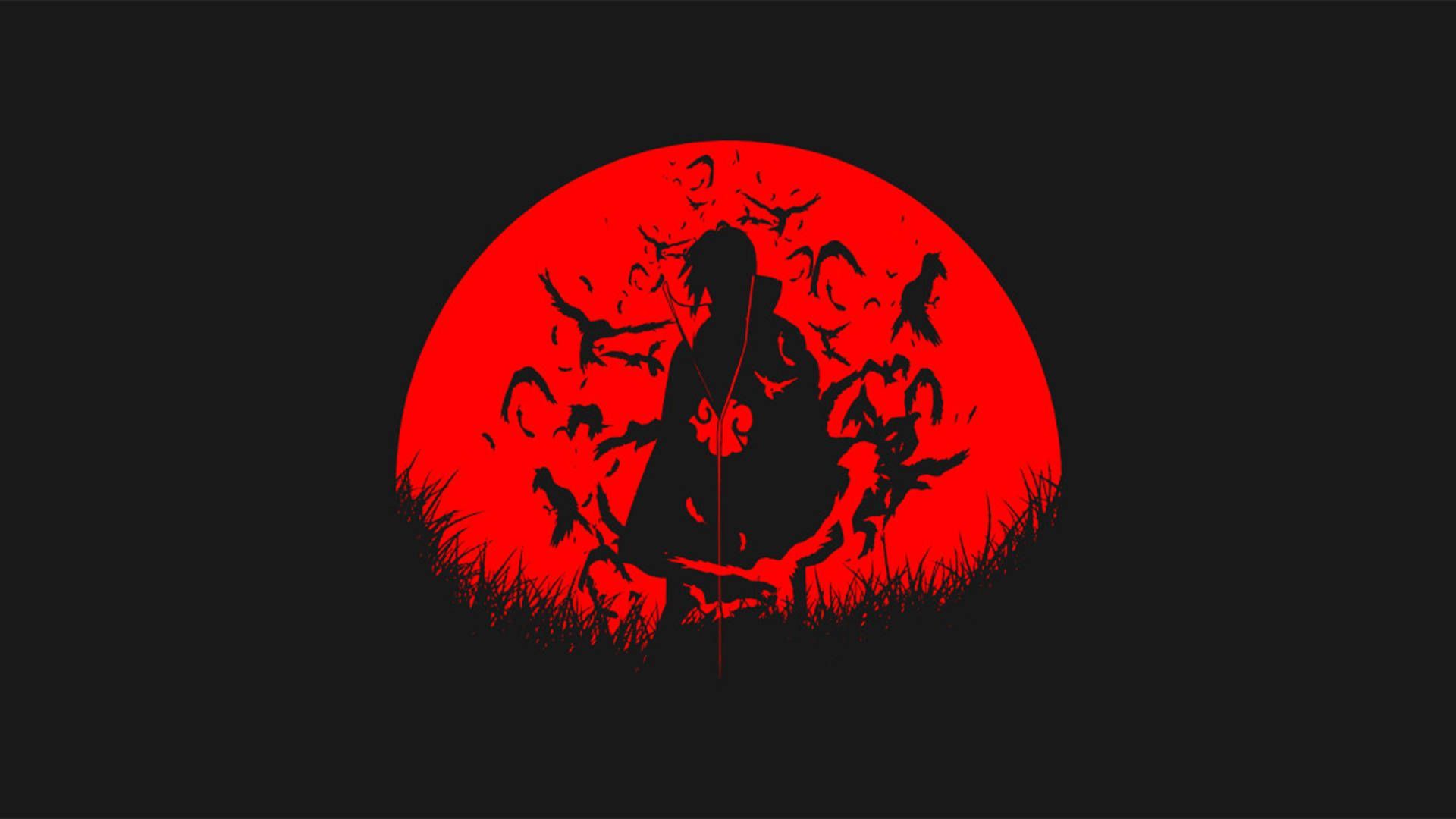 1920x1080 Download Caption: Akatsuki Under the Lustrous Red Moon Wallpaper