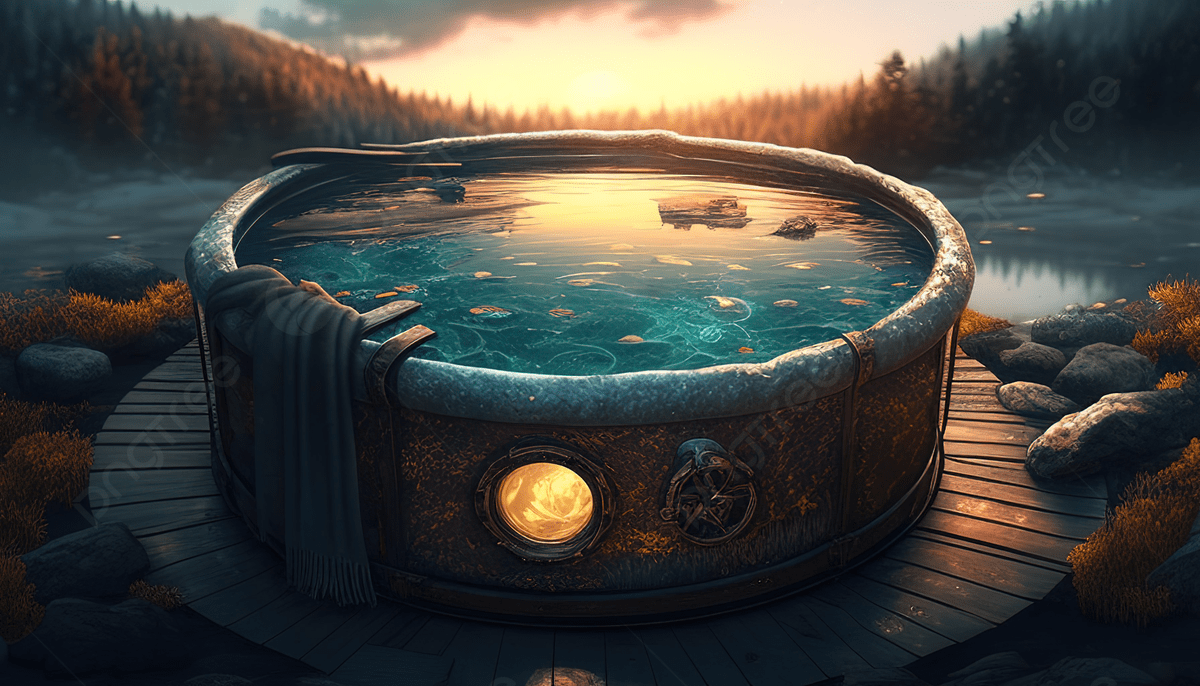 1200x686 Hot Tubs On Lake Sunset Wallpaper
