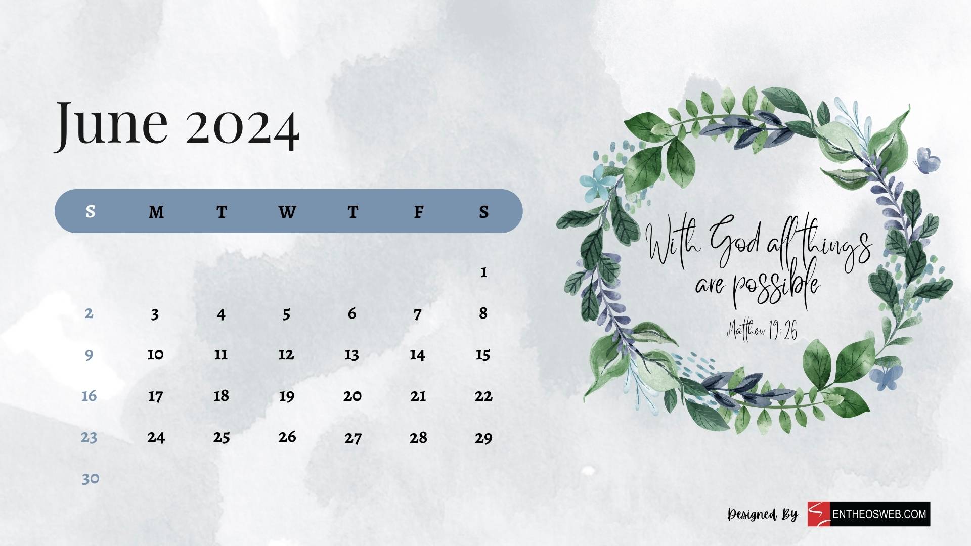 1920x1080 June 2024 Calendar Wallpaper