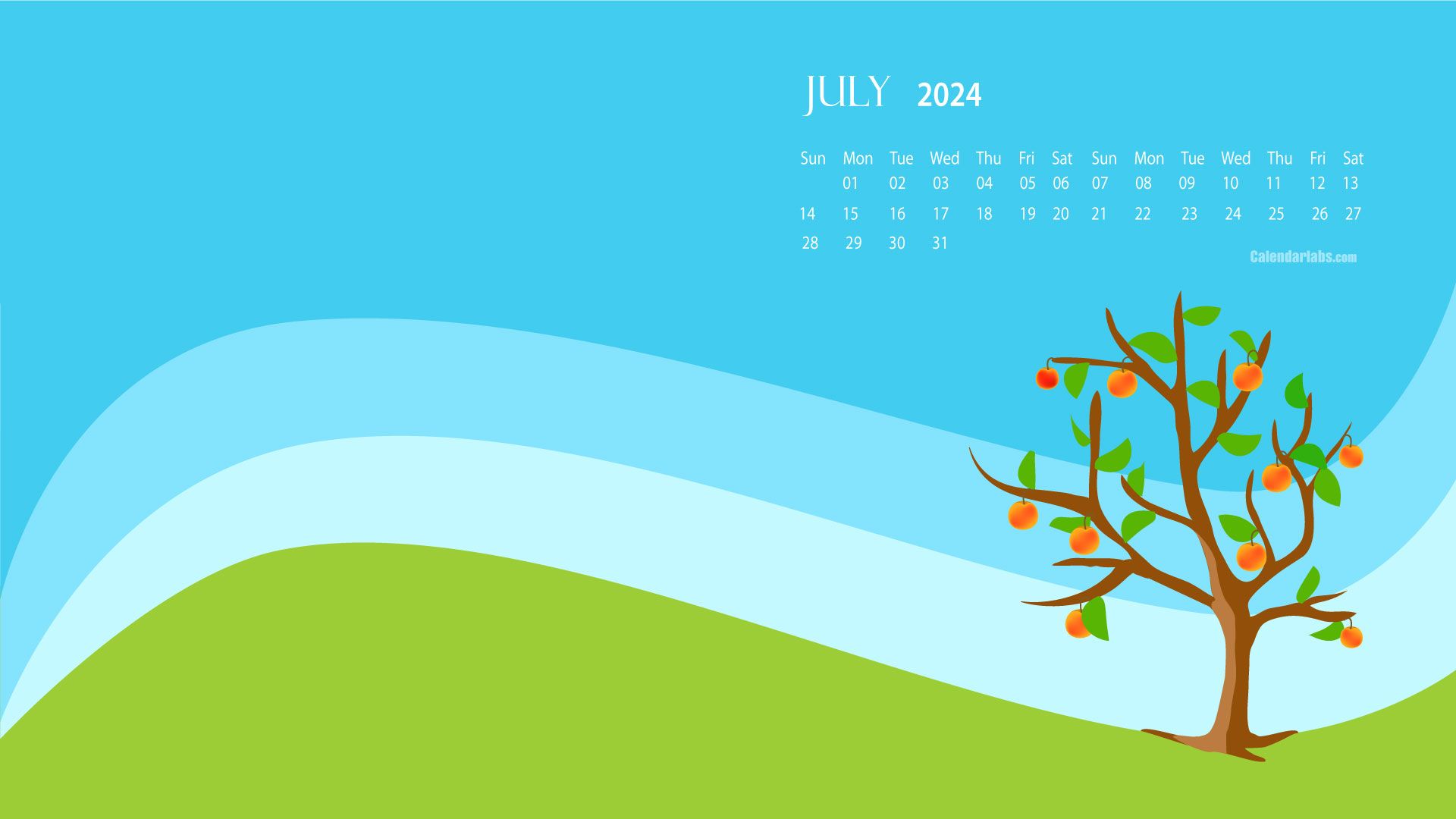 1920x1080 July 2024 Desktop Wallpaper Calendar