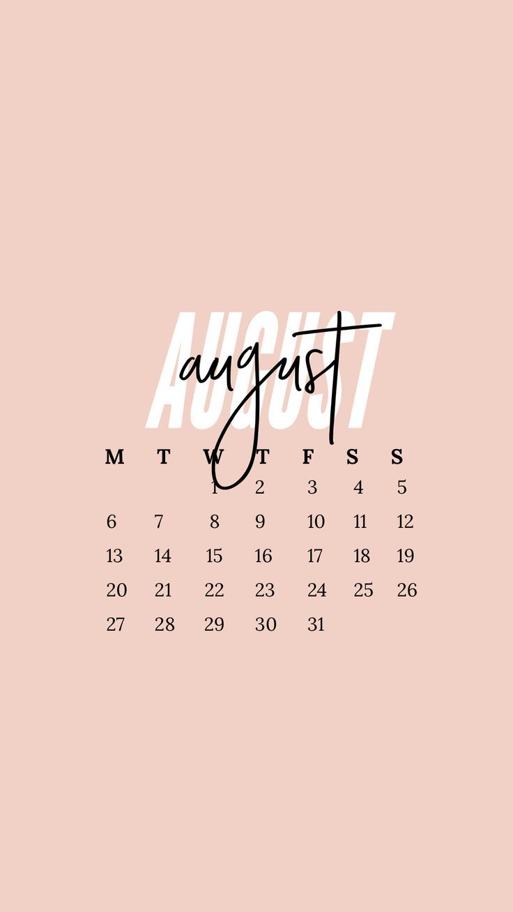 736x1308 Minimal August 2024 Calendar Wallpaper