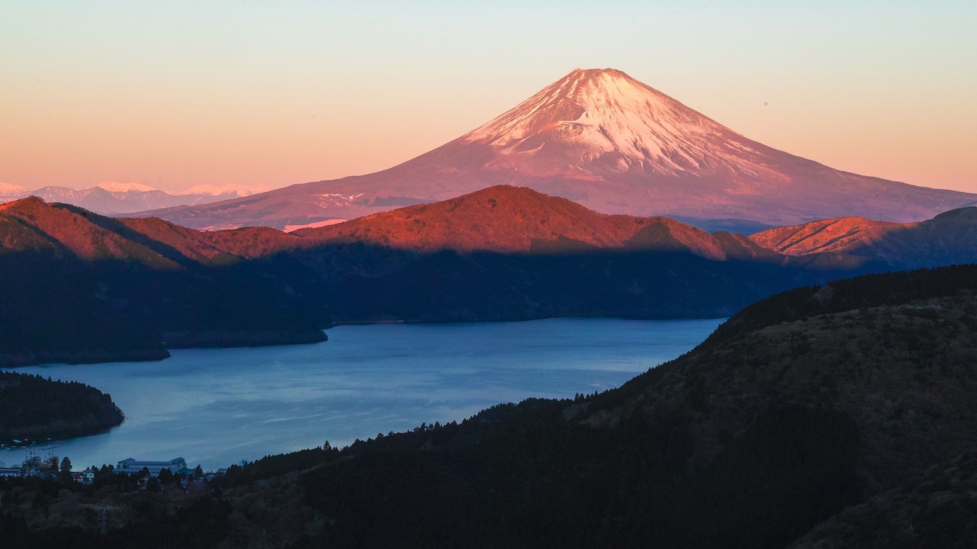 1920x1080 Mount Fuji in the morning sun view