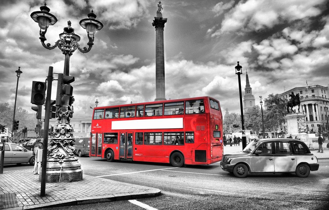 1332x850 Wallpaper road, night, city, the city, lights, lights, black and white, street, England, London, blur, bus, london, road, night, street image for desktop, section город