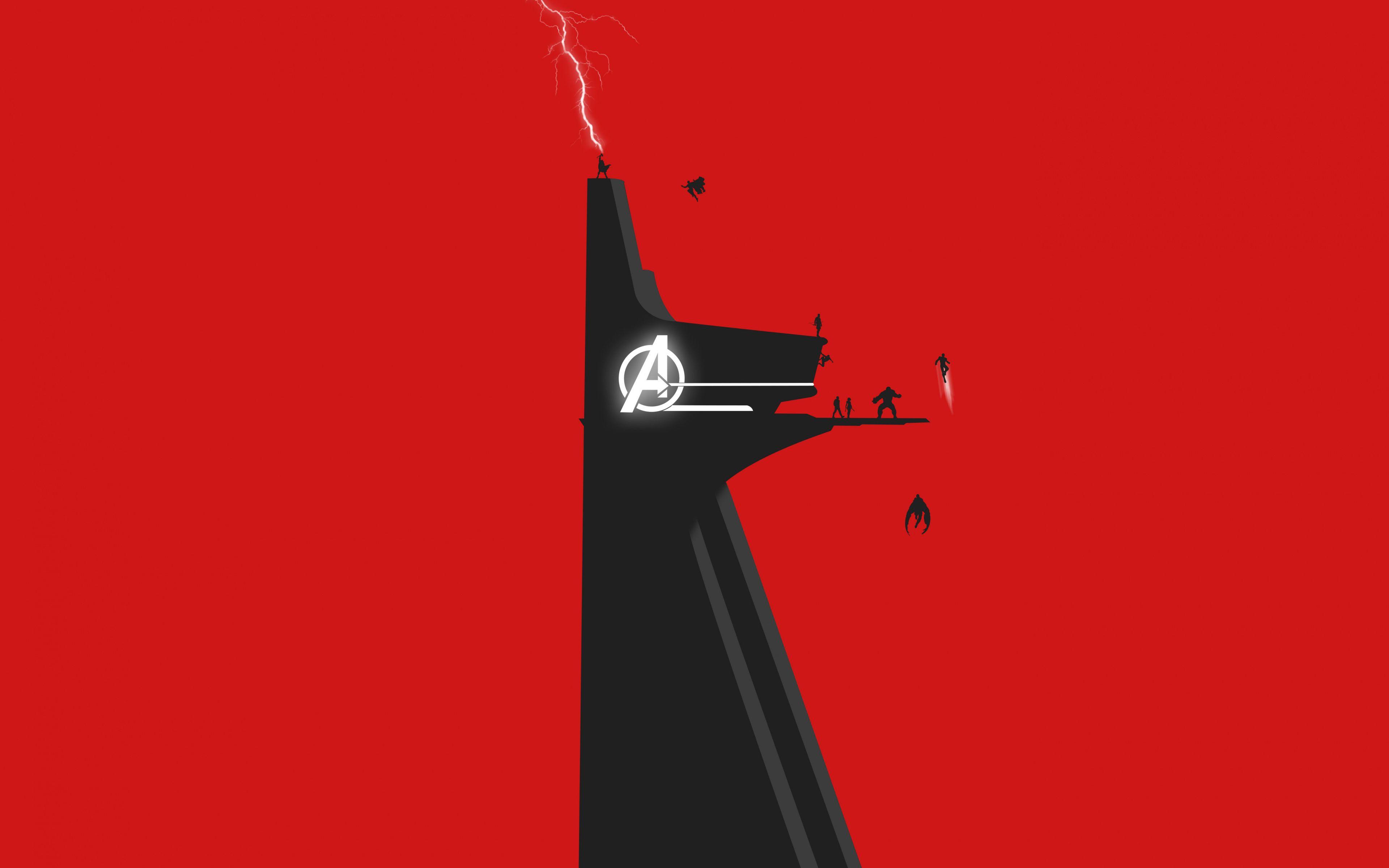 3840x2400 Download 3840x2400 wallpaper avengers, stark tower, minimal