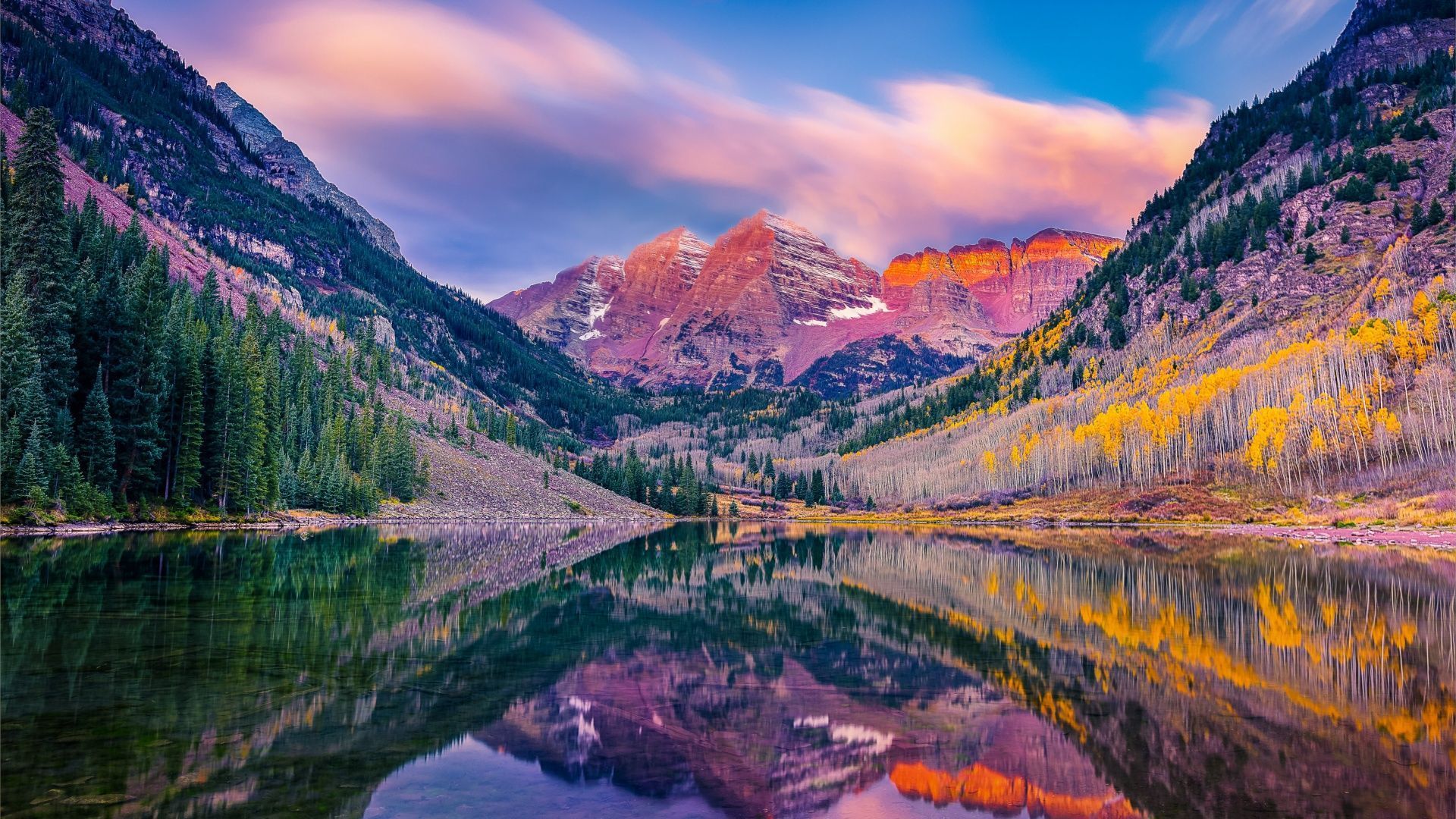 1920x1080 Nature Maroon Bells Wallpaper